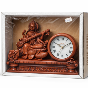 Elegant Saraswati Idol Table Clock – Premium Decorative Gift Collection