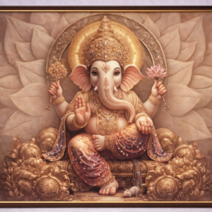 Elegant Ganesha Lotus Art Frame