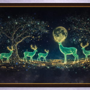 Moonlight Deer Fantasy Art Frame