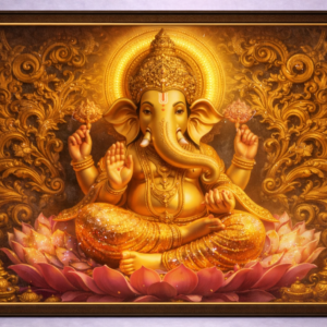 Golden Ganesha Divine Wall Art