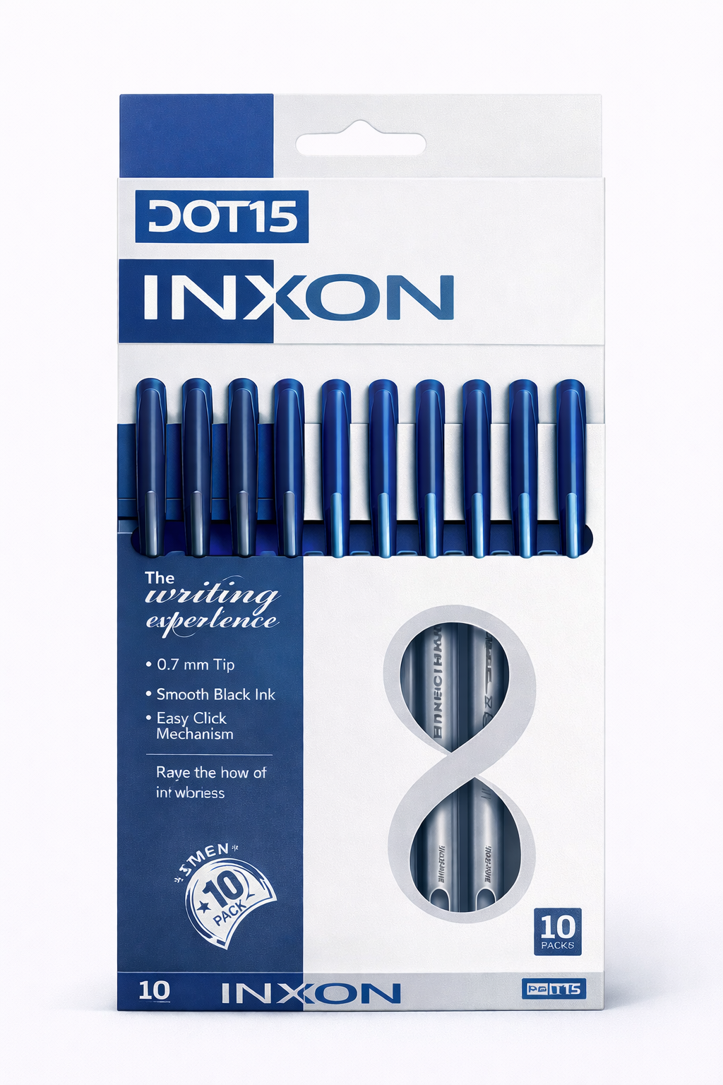 INXON Smooth Click Ball Pens (Blue) – 10 Pack