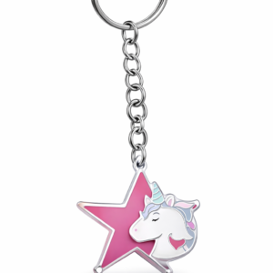 Unicorn Star Keychain – Pink