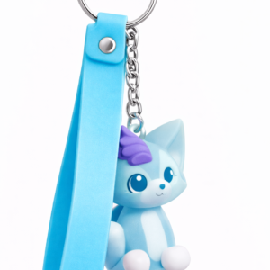 Cute Blue Kitty Keychain
