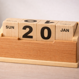 Wooden Perpetual Desk Calendar