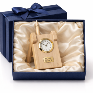 Home Office Wooden Clock Gift Set