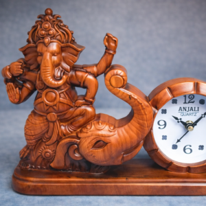 Lord Ganesha Wooden Table Clock