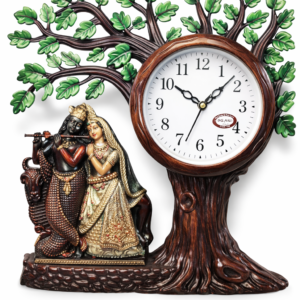 Premium Radha Krishna Tree Design Table Clock