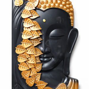 Golden Leaf Buddha Wall Art Panel
