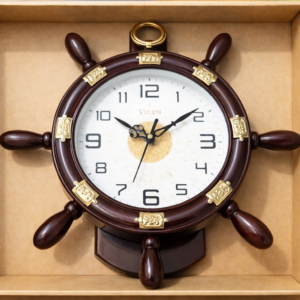 Vintage Ship Wheel Style Wall Clock