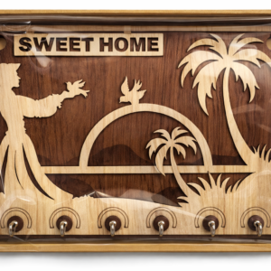 Sweet Home Wooden Wall Key Holder