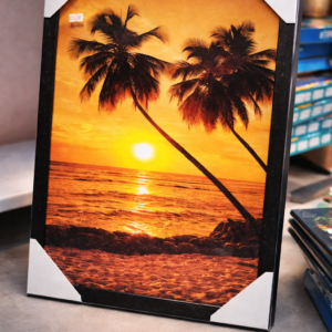 Golden Sunset Beach Wall Frame