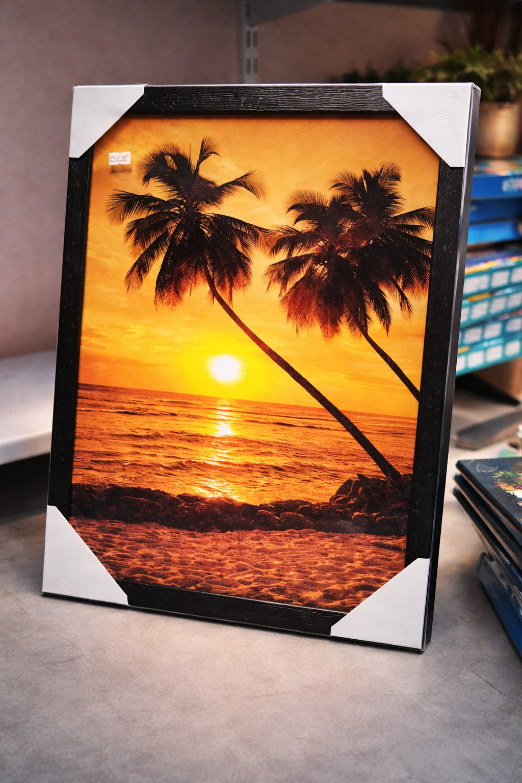 Golden Sunset Beach Wall Frame