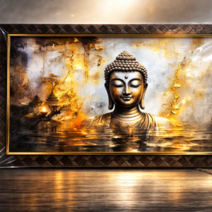 Golden Serenity Buddha Wall Frame