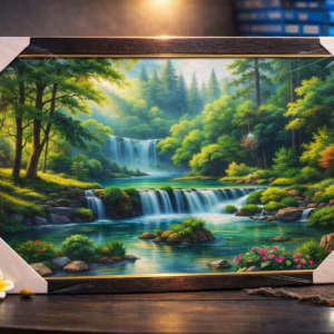 Forest Waterfall Serenity Wall Frame