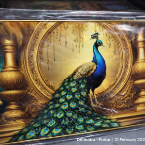 Golden Royal Peacock Wall Frame