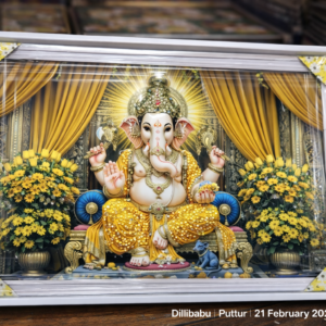 Golden Ganesha Blessings Wall Frame