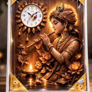 Divine Krishna Wall Clock Frame