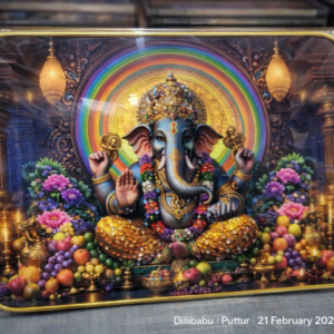 Rainbow Aura Ganesha Wall Frame