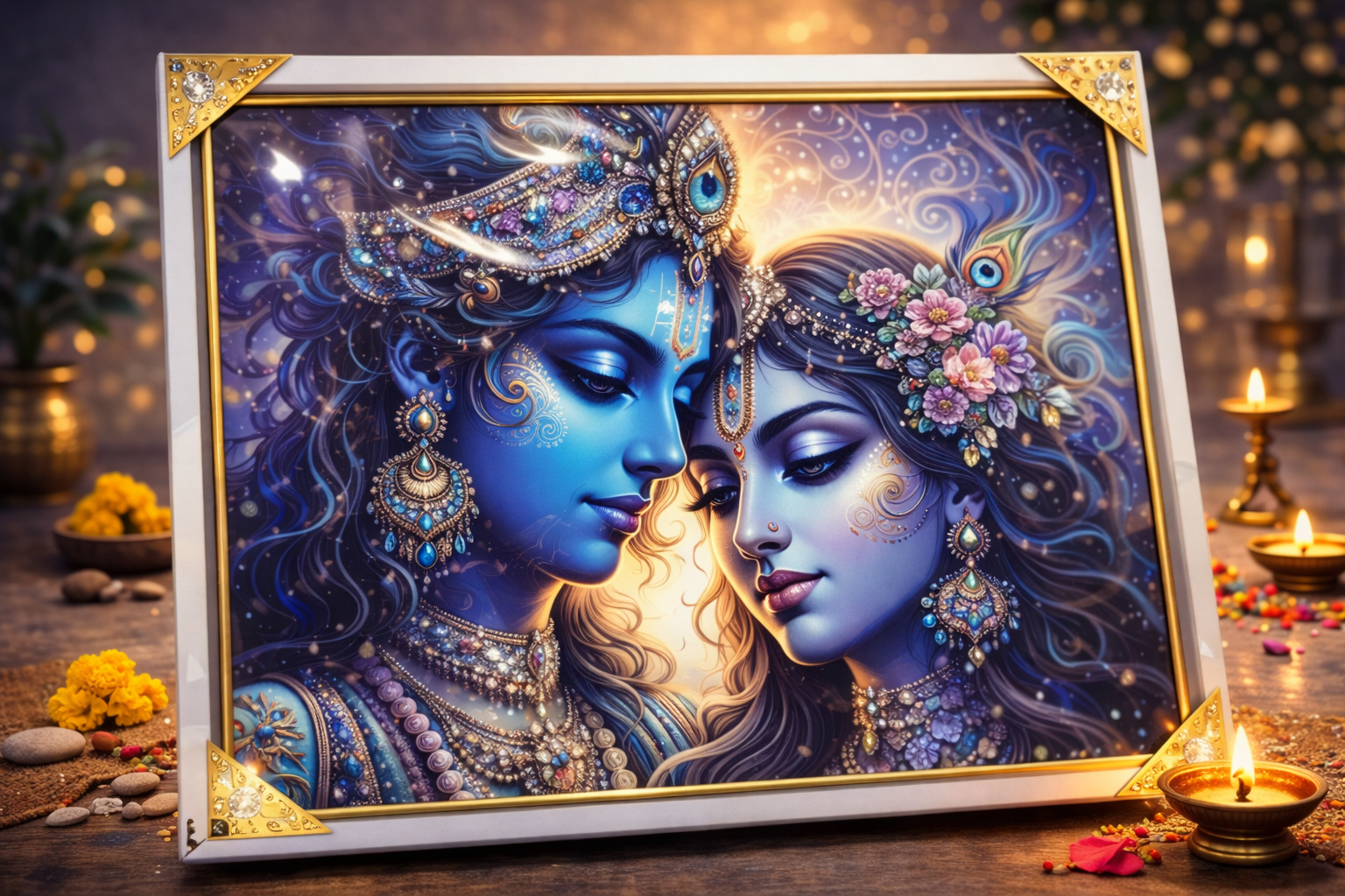 Eternal Love Radha Krishna Art Frame