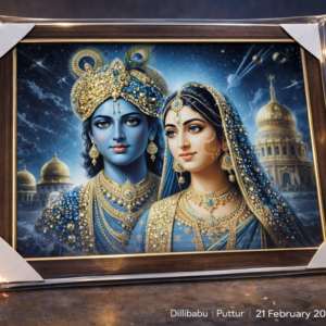 Royal Radha Krishna Night Sky Frame
