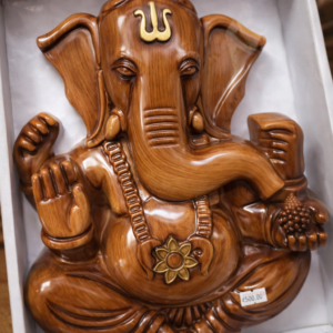 Wooden Ganesha Sculpture