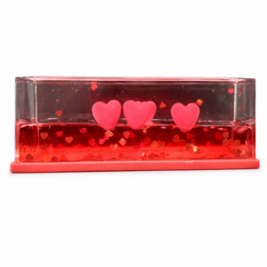 Romantic Floating Hearts Liquid Showpiece – Red Love Desk Decor