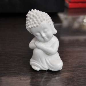 White Buddha Figurine - Sitting Peaceful Meditation Statue