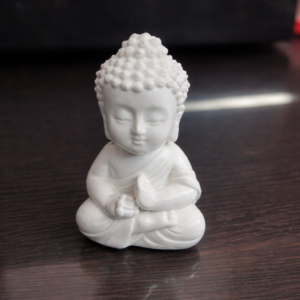 White Meditating Buddha Idol – Peaceful Home Decor