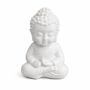 White Meditating Baby Buddha Idol