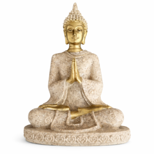 Antique Gold Praying Buddha Idol