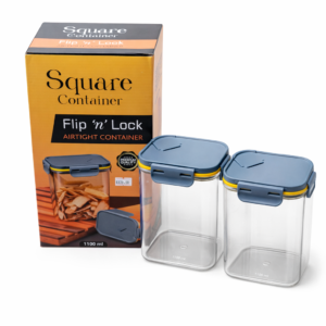 Square Flip ‘n’ Lock Container 1100ML