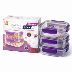 Smart Lock Food Container Set (3 Pcs)