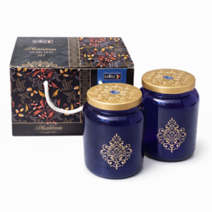 Phantom Blue Glass Jar Set (2 Pcs)