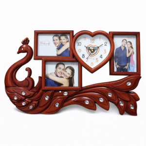 Peacock Photo Frame Clock