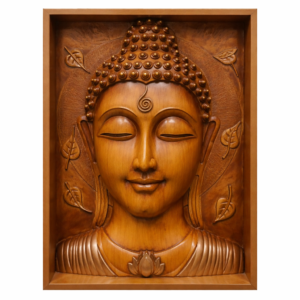 Wooden Buddha Wall Panel
