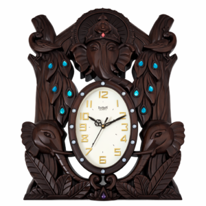 Ganesha Wood Finish Wall Clock