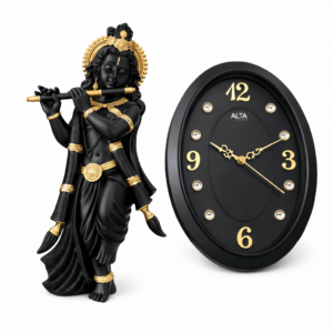 Black Krishna Wall Clock